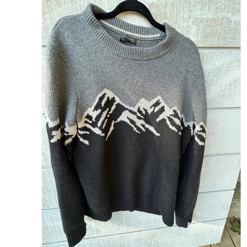 Banana Republic Mountain Graphic Wool Blend Sweater Mens Large